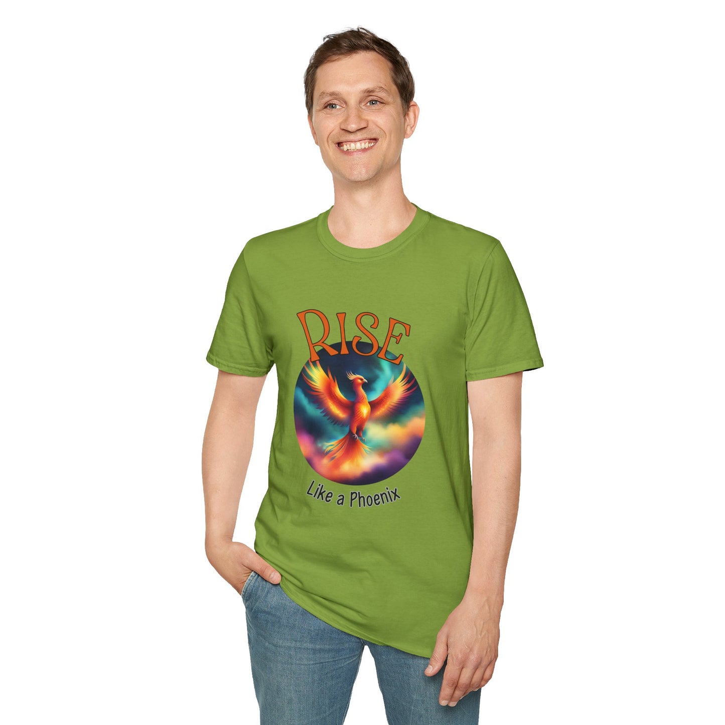 Phoenix Rise Unisex T-Shirt, Graphic Tee, Inspirational Shirt, Bird Rebirth Top, Motivational Phoenix Clothing