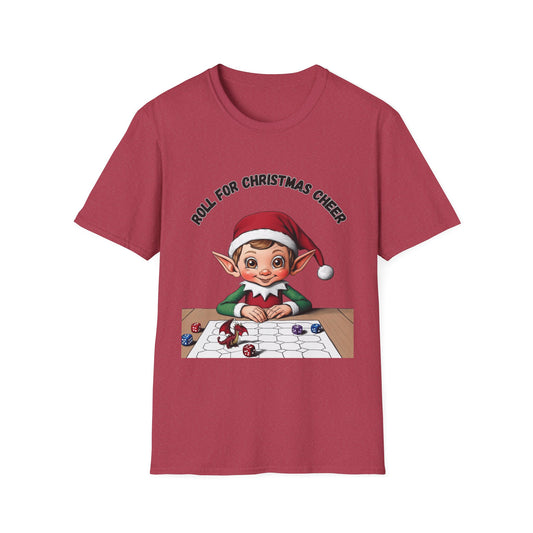 Funny Christmas Elf Unisex Softstyle T-Shirt, Dungeons and Dragons Game Night Tee, Holiday Elf Shirt, Christmas Elf Costume, DnD Elf Gift