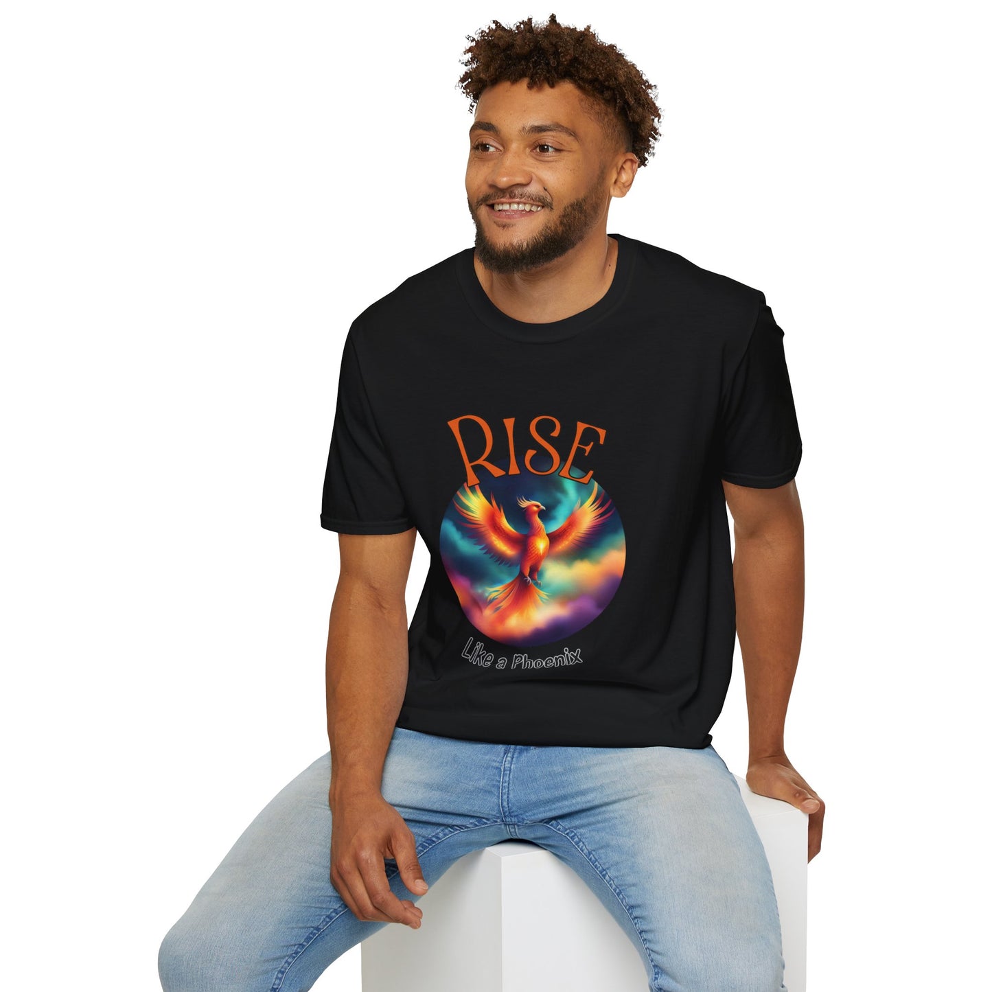 Phoenix Rise Unisex T-Shirt, Graphic Tee, Inspirational Shirt, Bird Rebirth Top, Motivational Phoenix Clothing