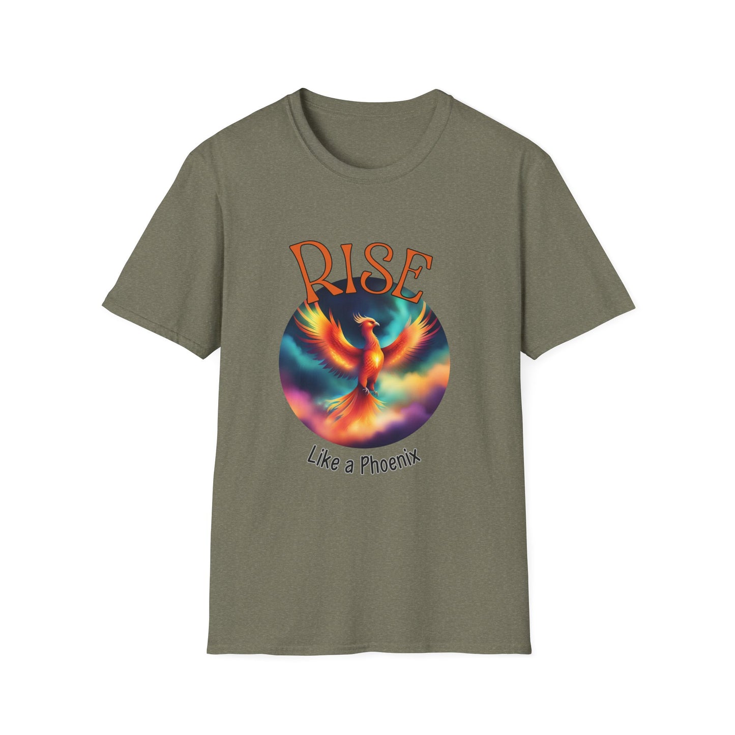 Phoenix Rise Unisex T-Shirt, Graphic Tee, Inspirational Shirt, Bird Rebirth Top, Motivational Phoenix Clothing
