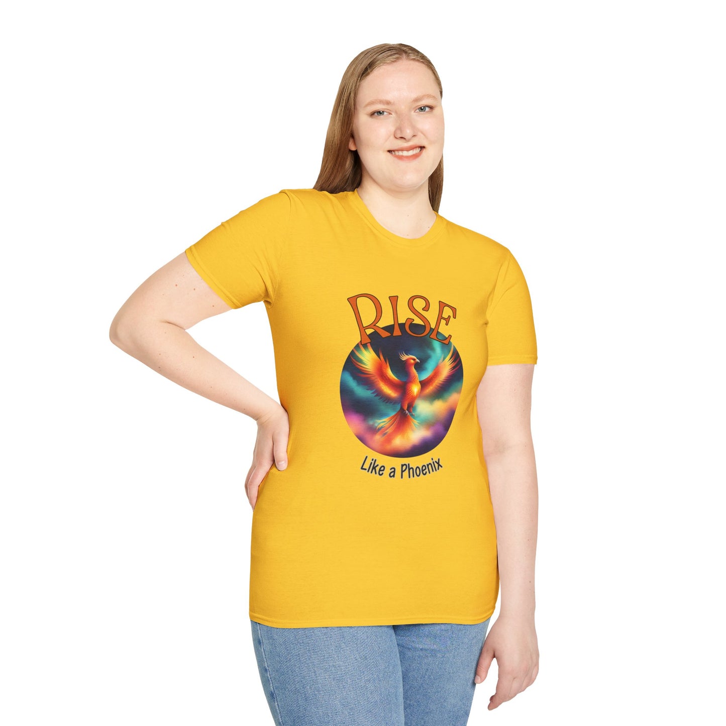 Phoenix Rise Unisex T-Shirt, Graphic Tee, Inspirational Shirt, Bird Rebirth Top, Motivational Phoenix Clothing