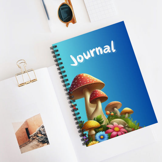 Fantasy Mushroom Spiral Notebook - Ruled Line, Journal, Diary, Writing Pad, Dream Journal, Stationery